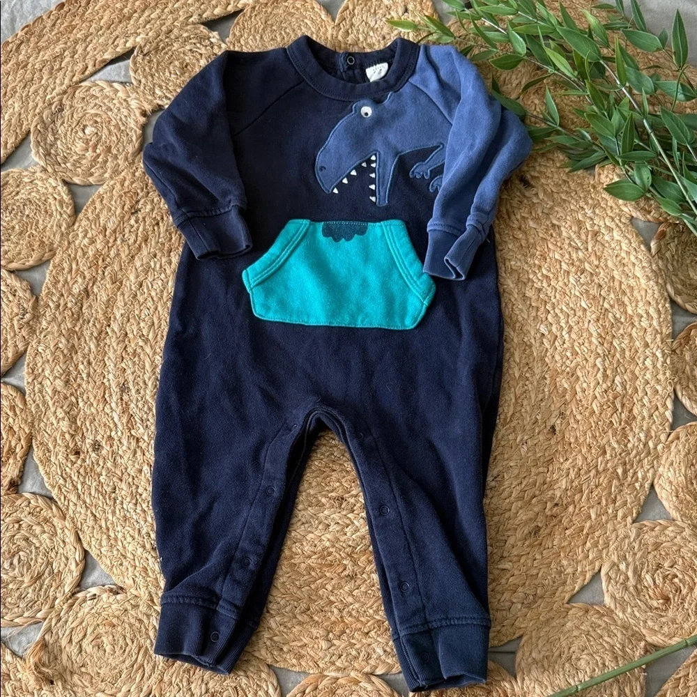 Baby Gap 18-24mo Sweat Footies Dino Patchwork.